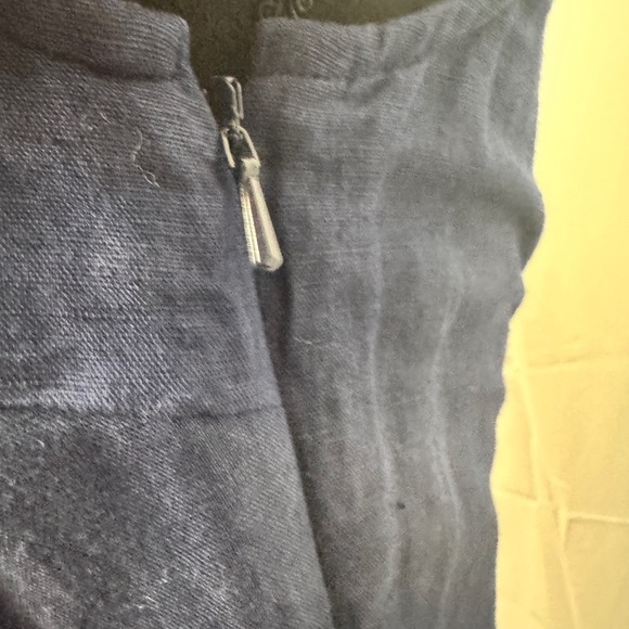 H.O.G Sleeveless Linen Cotton Dress Navy - Picture 11 of 12